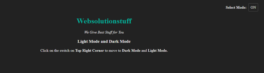 How_To_Create_Dark_Mode_Website_using_jQuery