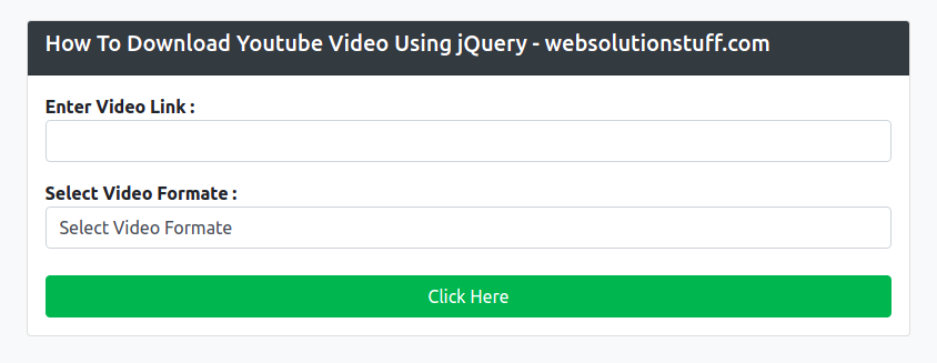 How To Download Youtube Video Using jQuery