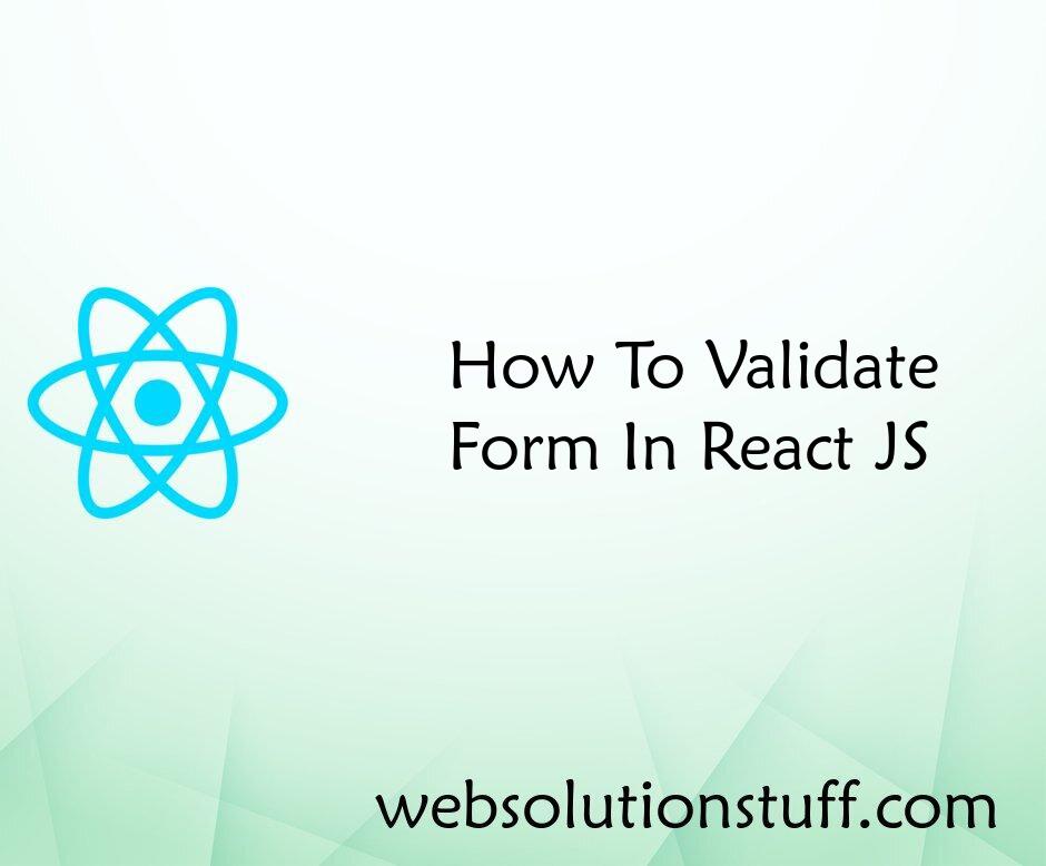 How To Validate Form In React JS